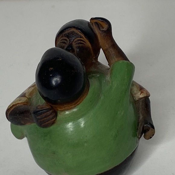 Vintage Pottery Peruvian Folk The Lovers Clay Sculpture Cesar Garcia Signed Clay - Picture 2 of 10